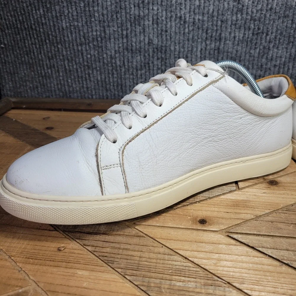 Allen Edmonds Mens 11 D Courtside White Leather Shoes Sneakers Lace Up‎ 3580 - Picture 7 of 16